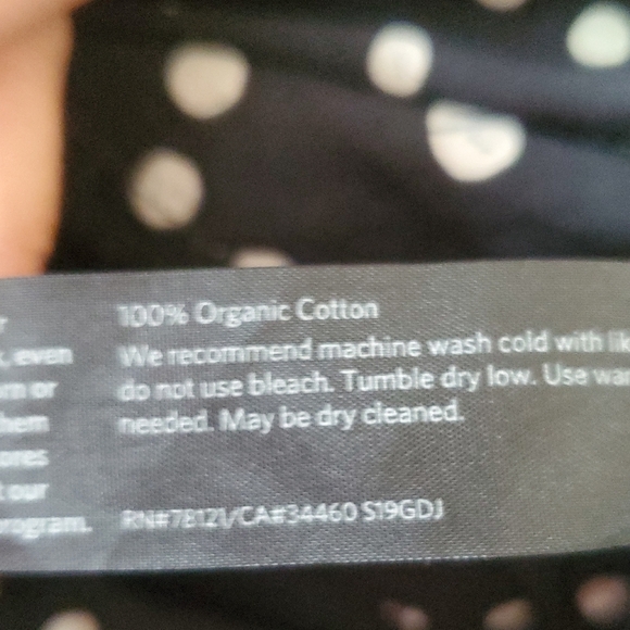Eileen Fisher 100% Organic Cotton Dot Print Dress Black and White Size M - Picture 10 of 12